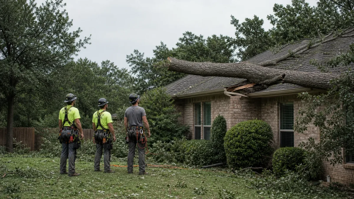 A Tree Limb Fell on Your Hurst Roof: What Should You Do First? — realistic Hurst, Texas tree-service scene