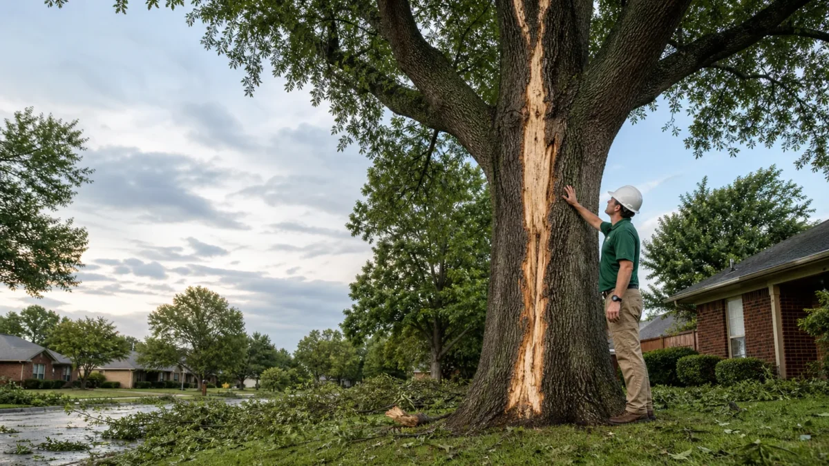 Lightning-Struck Trees in Hurst: Remove, Prune, or Monitor? — realistic Hurst, Texas tree-service scene