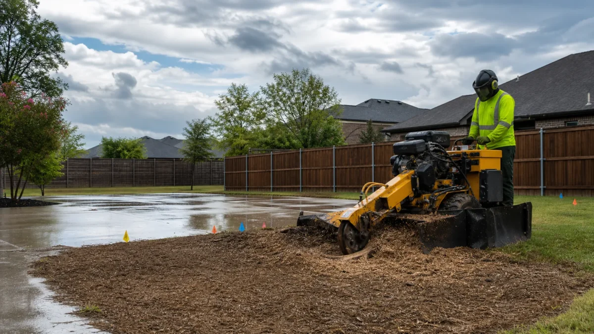 Stump Grinding Depth and Aftercare for Hurst Yards — realistic Hurst, Texas tree-service scene
