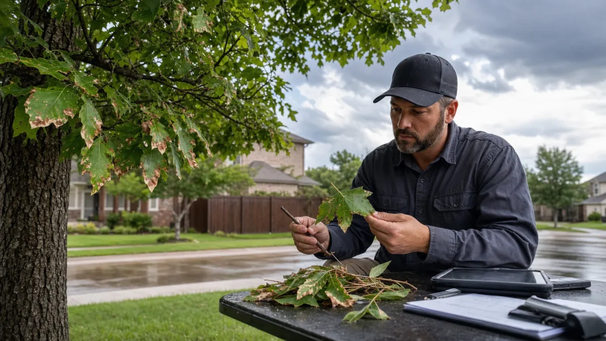 Tree Disease or Drought Stress? How Hurst Owners Can Tell What to Record — realistic Hurst, Texas tree-service scene